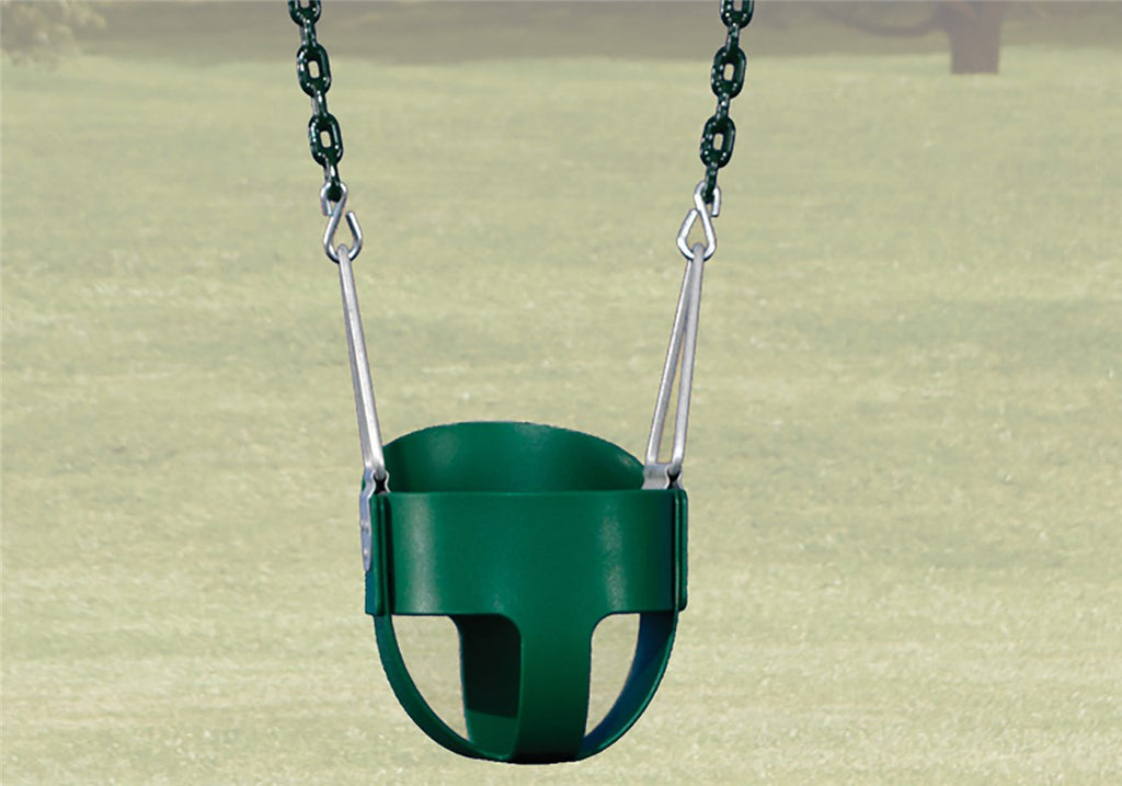 Full Bucket Infant Swing - Green - 63" Soft Grip (9' Swing Beam) by Backyard Adventures