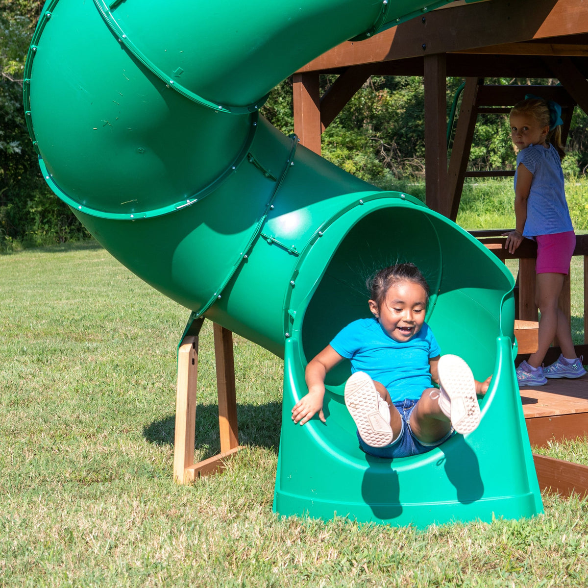 Skyfort II with Spiral Tube Slide Backyard Discovery The Backyard Guys