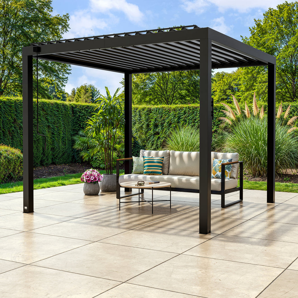 10x10 Sarasota Steel Louvered Pergola by Backyard Discovery