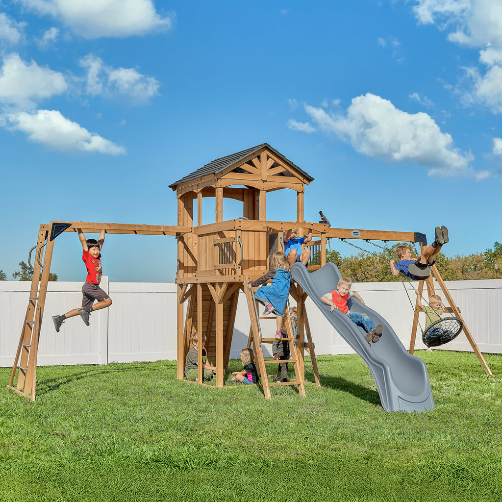 Dover Bay Swing Set with Monkey Bars by Backyard Discovery