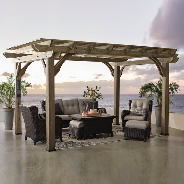 14x10 Somerville Pergola - Barnwood Stain by Backyard Discovery