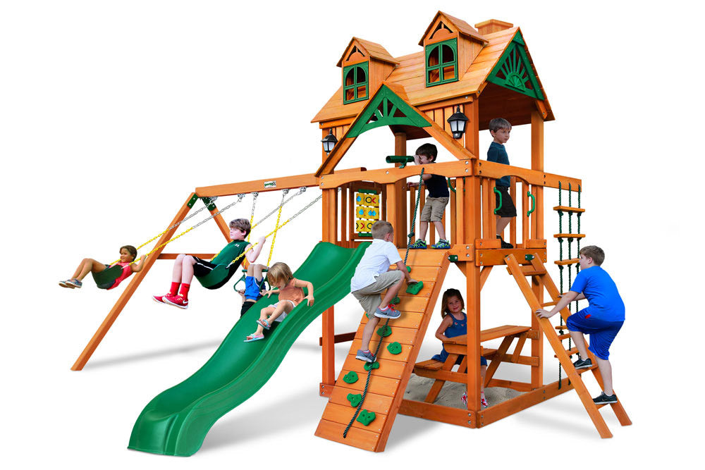 Malibu Chateau Swing Set Gorilla Playsets The Backyard Guys