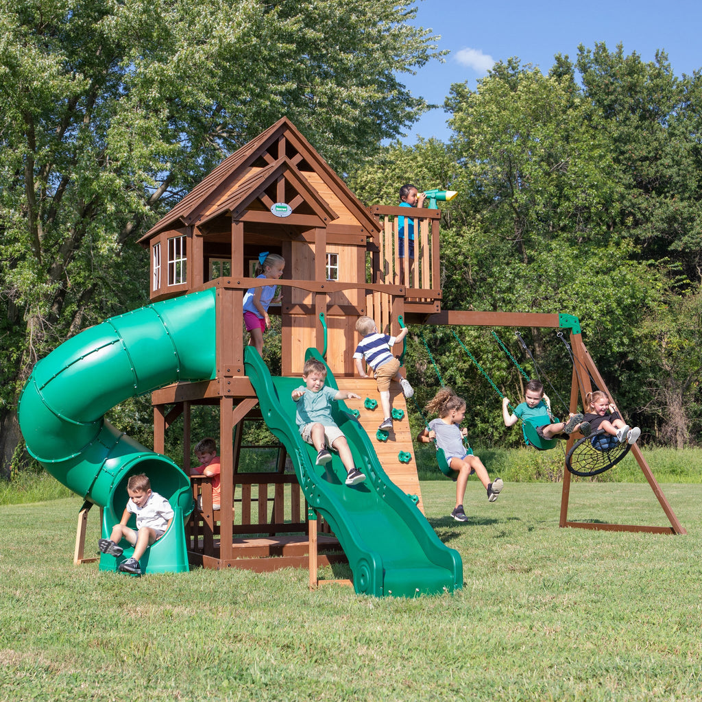 Skyfort II with Spiral Tube Slide - by Backyard Discovery